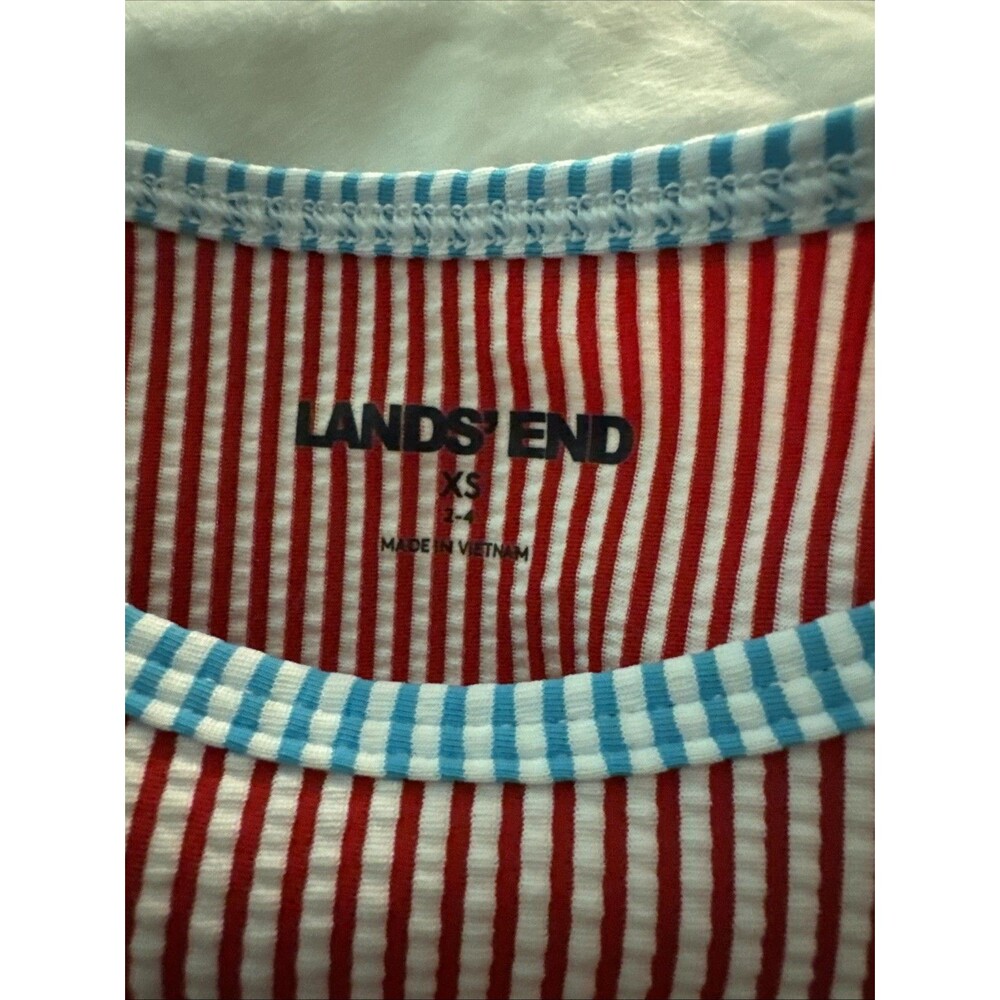 Lands End Women's Swim Tee Rash Guard UPF 50 Size XS Striped Colorblock - Picture 4 of 9